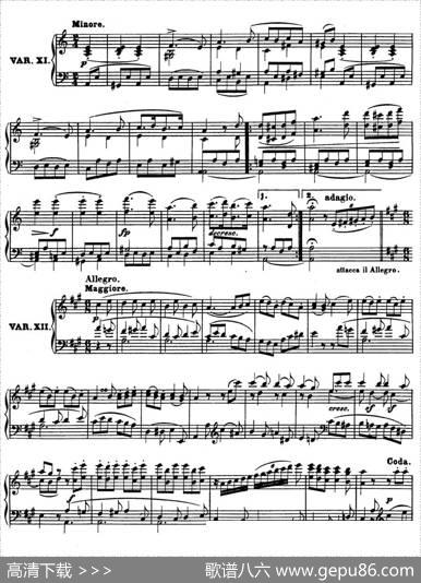 12VariationsonaDancebyWrantizkyWoO71（伍拉尼茨基舞曲主题变奏曲）|路德维希·冯·贝多芬