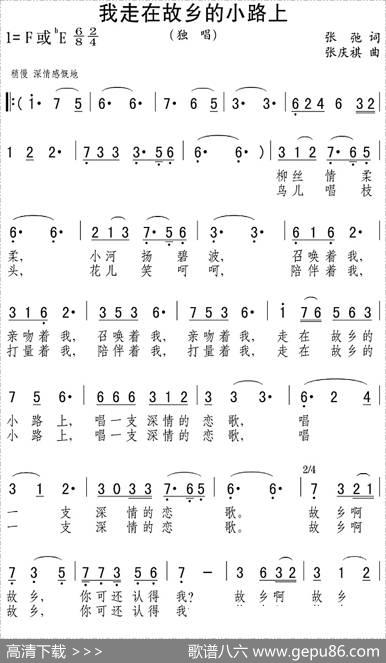 我走在故乡的小路上 - 张弛|张庆褀