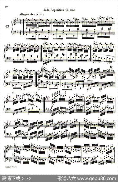 SchooloftheVirtuosoOp.365（60首钢琴高级练习曲·12）|卡尔·车尔尼
