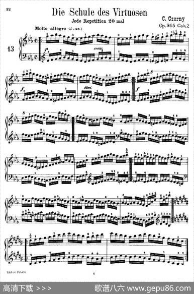 SchooloftheVirtuosoOp.365（60首钢琴高级练习曲·13）|卡尔·车尔尼