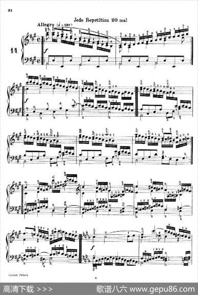 SchooloftheVirtuosoOp.365（60首钢琴高级练习曲·14）|卡尔·车尔尼