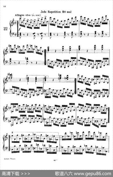 SchooloftheVirtuosoOp.365（60首钢琴高级练习曲·22）|卡尔·车尔尼