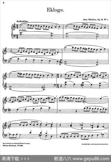 4LyricPiecesOp·74（4首抒情小品·1）|简·西贝柳斯