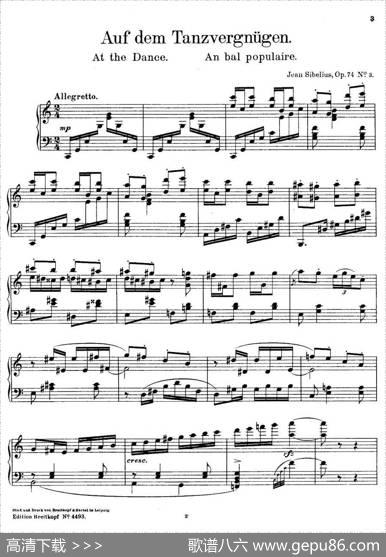 4LyricPiecesOp·74（4首抒情小品·3）|简·西贝柳斯
