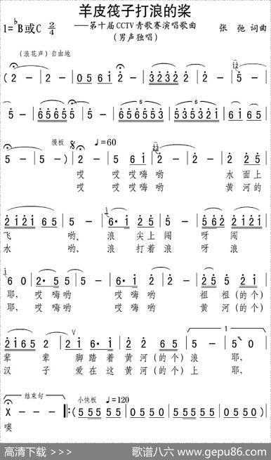 羊皮筏子打浪的桨（第十届CCTV青歌赛演唱歌曲） - 张弛|张弛