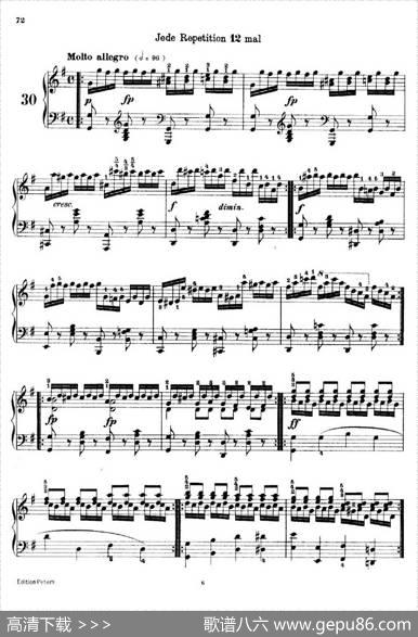 SchooloftheVirtuosoOp.365（60首钢琴高级练习曲·30）|卡尔·车尔尼