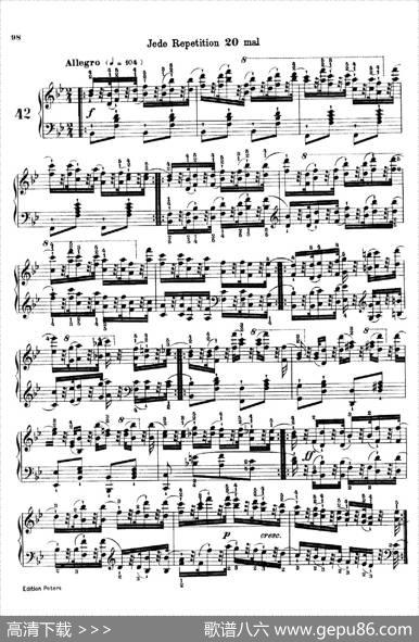 SchooloftheVirtuosoOp.365（60首钢琴高级练习曲·42）|卡尔·车尔尼