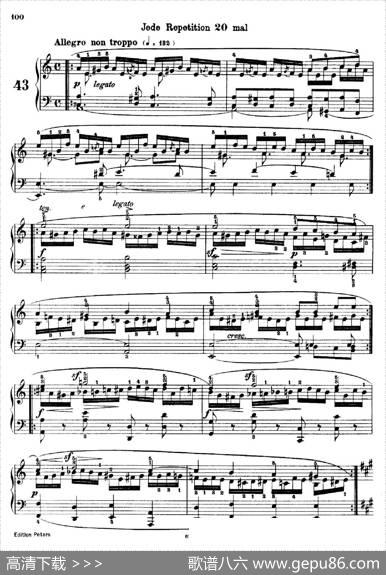 SchooloftheVirtuosoOp.365（60首钢琴高级练习曲·43）|卡尔·车尔尼