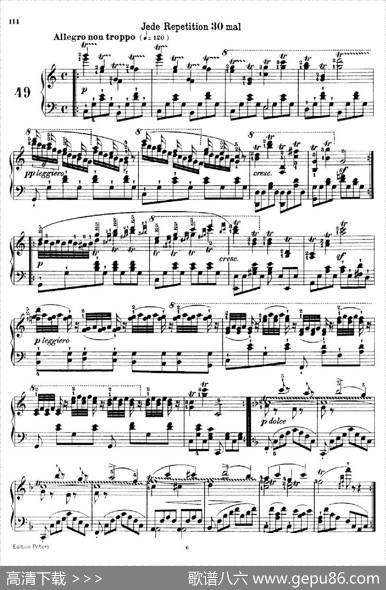 SchooloftheVirtuosoOp.365（60首钢琴高级练习曲·49）|卡尔·车尔尼