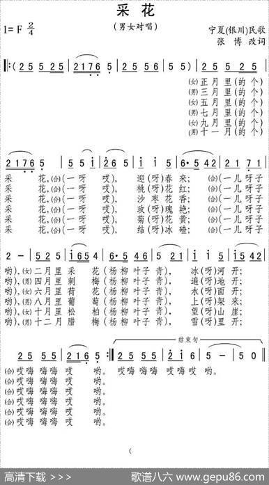 采花（宁夏民歌）|张博改词