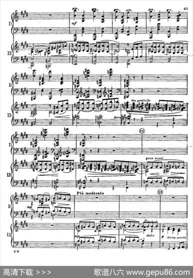 F大调爵士钢琴协奏曲（美版双钢琴原谱P41—50）|格什温