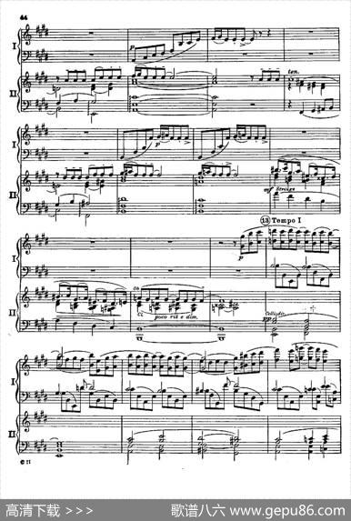F大调爵士钢琴协奏曲（美版双钢琴原谱P41—50）|格什温