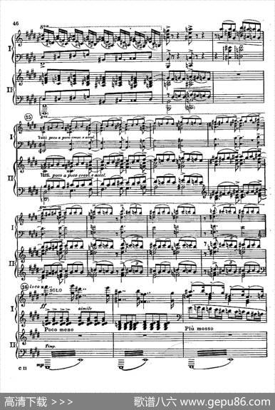 F大调爵士钢琴协奏曲（美版双钢琴原谱P41—50）|格什温