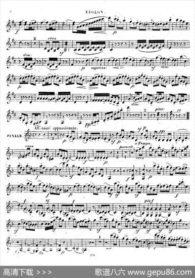 PianoTrioNo.1indMinorOp.49（d小调第一钢琴三重奏·小提琴独奏版）|[德]巴托尔迪·门德尔松
