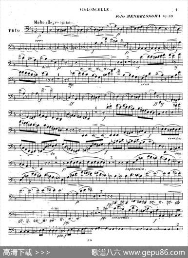 PianoTrioNo.1indMinorOp.49（d小调第一钢琴三重奏·小提琴独奏版）|[德]巴托尔迪·门德尔松