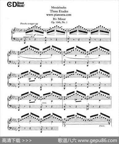 3EtudesOp.104b（3首练习曲·1）|[德]巴托尔迪·门德尔松