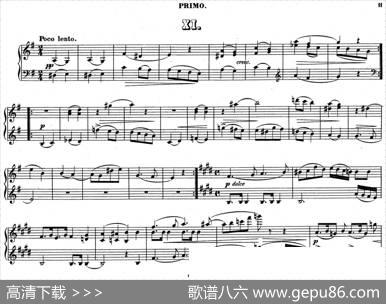 ZwolfOriginal-CompositionenfurPianofortezu4HandenOp.57（12首四手联弹小品·11）|狄奥多·柯希纳
