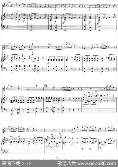 降B大调回旋曲（小提琴+钢琴伴奏）|[奥]莫扎特曲米夏埃尔·托佩尔钢琴改编