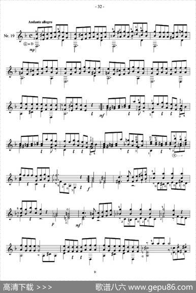 著名古典吉他练习曲（19）