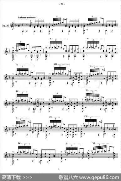 著名古典吉他练习曲（20）