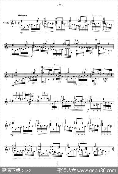 著名古典吉他练习曲（22）
