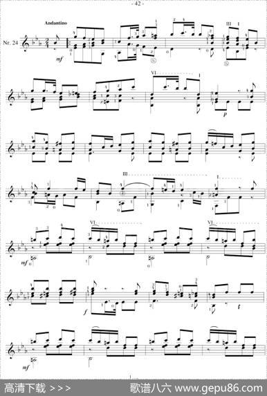 著名古典吉他练习曲（24）