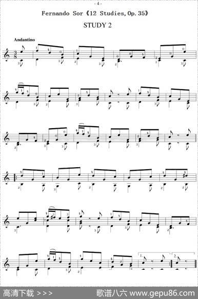 FernandoSor《12Studies,Op.35》（STUDY2）