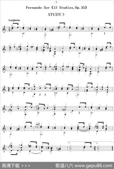 FernandoSor《12Studies,Op.35》（STUDY3）