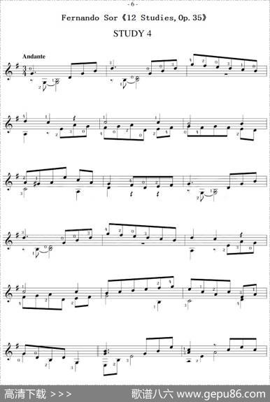 FernandoSor《12Studies,Op.35》（STUDY4）