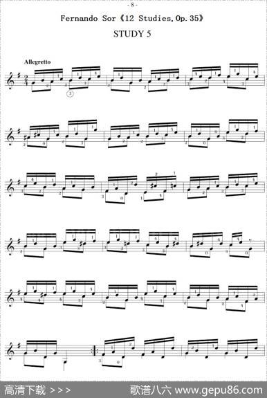 FernandoSor《12Studies,Op.35》（STUDY5）