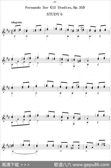FernandoSor《12Studies,Op.35》（STUDY6）