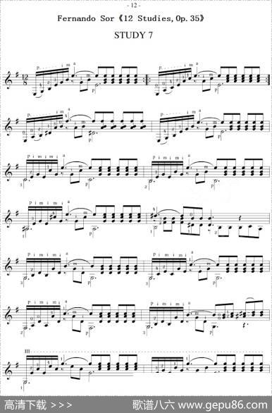FernandoSor《12Studies,Op.35》（STUDY7）
