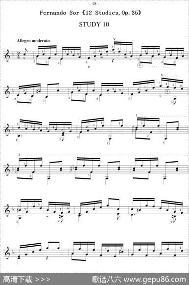 FernandoSor《12Studies,Op.35》（STUDY10）