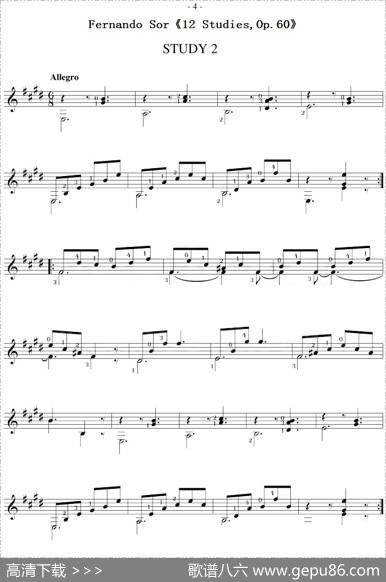 FernandoSor《12Studies,Op.60》（STUDY2）