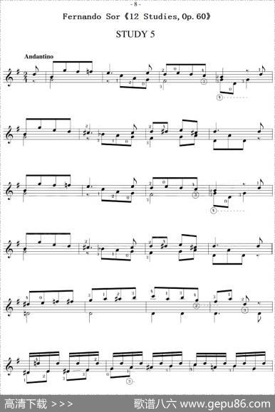 FernandoSor《12Studies,Op.60》（STUDY5）