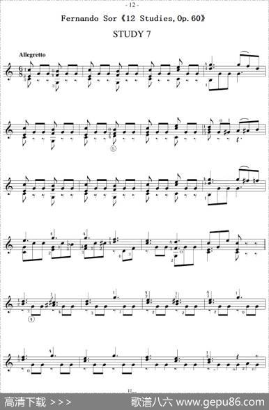 FernandoSor《12Studies,Op.60》（STUDY7）