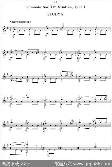 FernandoSor《12Studies,Op.60》（STUDY8）