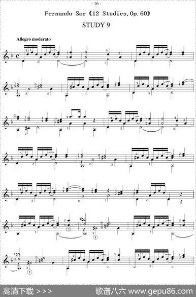 FernandoSor《12Studies,Op.60》（STUDY9）