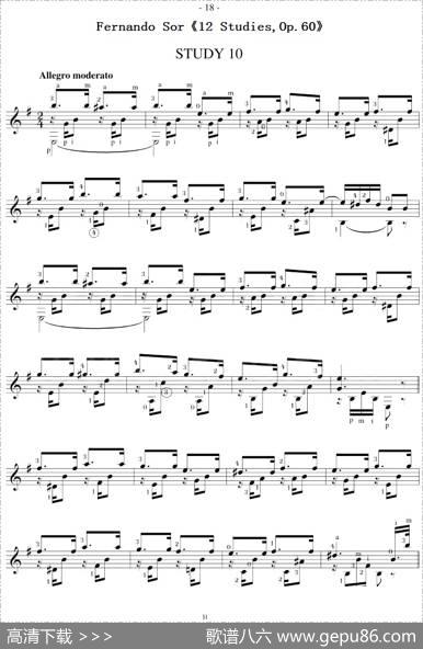 FernandoSor《12Studies,Op.60》（STUDY10）
