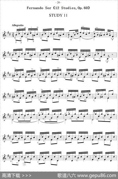 FernandoSor《12Studies,Op.60》（STUDY11）