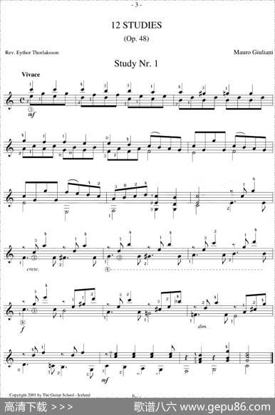 MauroGiuliani《12Studies,Op.48》（STUDY1）