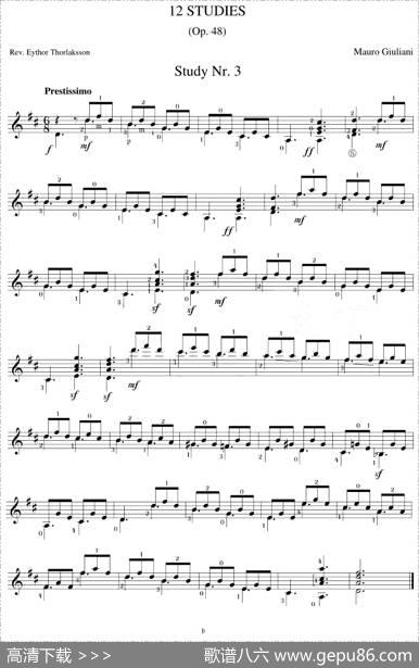 MauroGiuliani《12Studies,Op.48》（STUDY3）