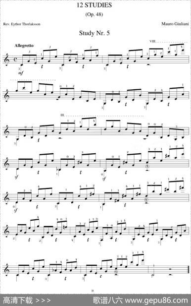 MauroGiuliani《12Studies,Op.48》（STUDY5）