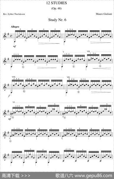 MauroGiuliani《12Studies,Op.48》（STUDY6）