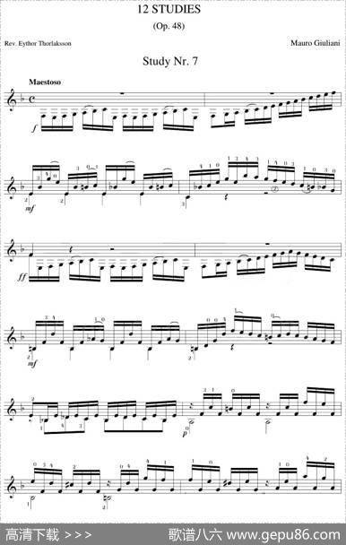 MauroGiuliani《12Studies,Op.48》（STUDY7）
