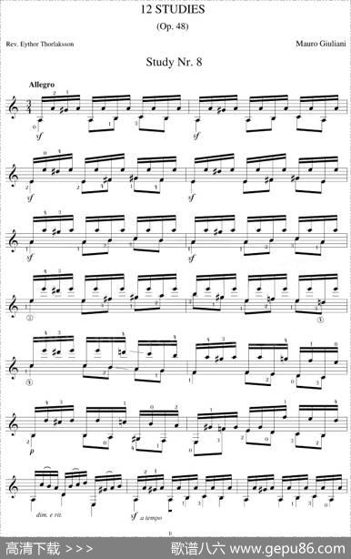 MauroGiuliani《12Studies,Op.48》（STUDY8）