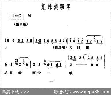 姐妹叹飘零（《情探》选段）