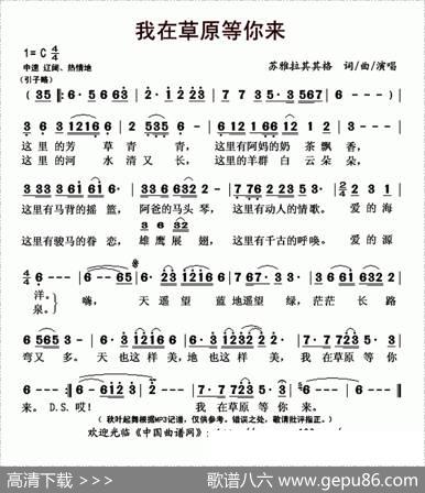 我在草原等你来（苏雅拉其其格词曲） - 苏雅拉其其格|苏雅拉其其格