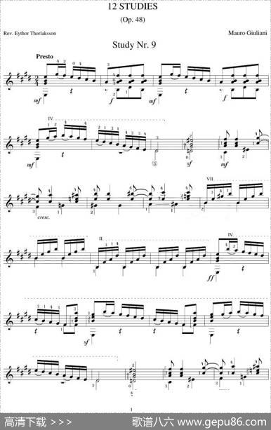 MauroGiuliani《12Studies,Op.48》（STUDY9）
