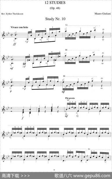 MauroGiuliani《12Studies,Op.48》（STUDY10）